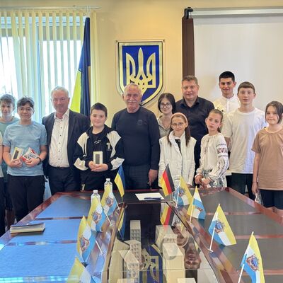 Bild vergr&ouml;&szlig;ern: Bürgermeister Beyer in Tschornomorsk