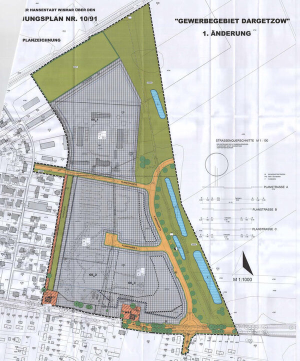 Bild vergr&ouml;&szlig;ern: 10/91 Gewerbegebiet Dargetzow, 1. Änderung