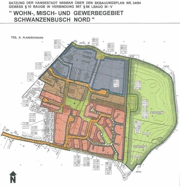 Bild vergr&ouml;&szlig;ern: 34/94 Wohn-, Misch- und Gewerbegebiet Schwanzenbusch Nord