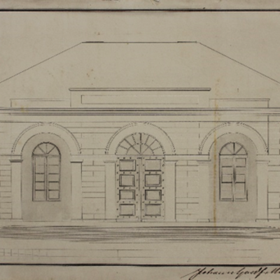 Bild vergr&ouml;&szlig;ern: Entwurf Leichenwärterhaus von G. Martens