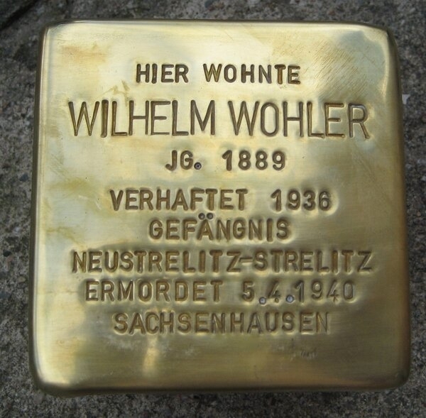Bild vergr&ouml;&szlig;ern: Stolperstein Wilhelm Wohler
