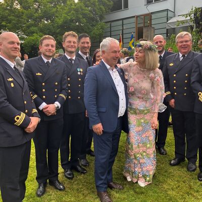 Bild vergr&ouml;&szlig;ern: Die Botschafterin des Königreichs Schweden, I.E. Veronika Wand-Danielsson, mit Wismars Bürgermeister Thomas Beyer in Berlin.