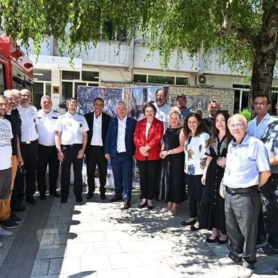 Bild vergr&ouml;&szlig;ern: Übergabe des Löschfahrzeugs an Pogradec am 13. Juli 2026.