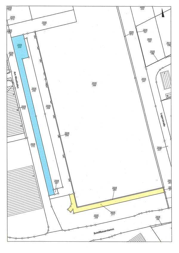 Lageplan Am Westhafen und Schiffbauerdamm