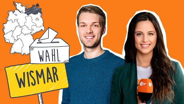 Bild vergr&ouml;&szlig;ern: Moderiert wird die Sendung "logo! on tour" in Wismar von Teresa Betz und Johannes Holbein.