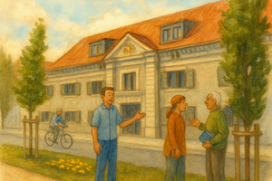 Bild vergr&ouml;&szlig;ern: Stadtbibliothek, © KI-generiert (OpenAI / ChatGPT), symbolische Darstellung