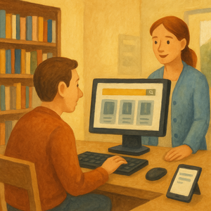 Bild vergr&ouml;&szlig;ern: Wie kann ich Medien finden, © KI-generiert (OpenAI / ChatGPT), symbolische Darstellung