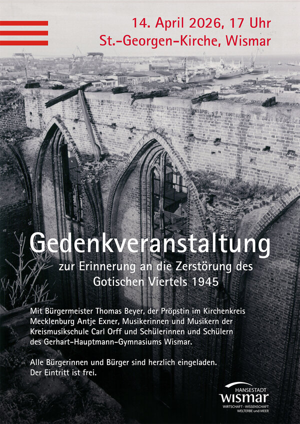 Bild vergr&ouml;&szlig;ern: Gedenkveranstaltung - Zur Erinnerung an die Zerstörung des "Gotischen Viertels" im Jahr 1945